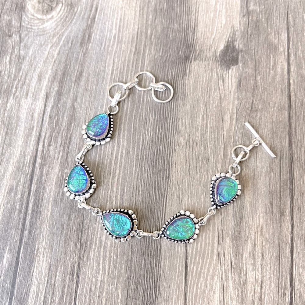 Triplet Opal Gemstone Bracelet - Picture 2 of 5